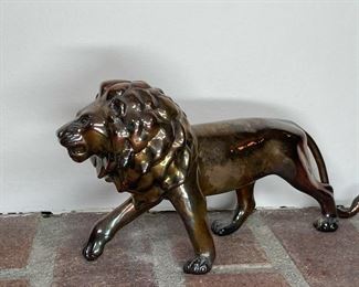 SILVERED STRIDING LION | composite material covered in (probably) silver; marked "925" 