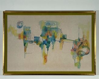 GOMBINSKI MIXED MEDIA | pencil signed lower left; 26-1/2 x 38-1/2 in. 