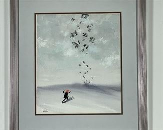 JUDAICA MIXED MEDIA | "The Gift" signed and titled lower left, 24 x 22 in. overall 