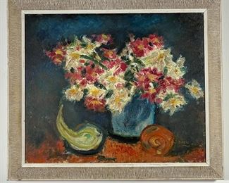 J. DAVIS STILL LIFE PAINTING | oil on artists board, signed lower left; 24 x 28 in. 