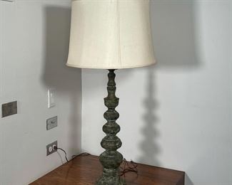 PERSIAN / INDIAN BRONZE COLUMN LAMP | heavy! Excellent patina; h. 39 x 18 in.; missing screw-top for finial otherwise in excellent shape 