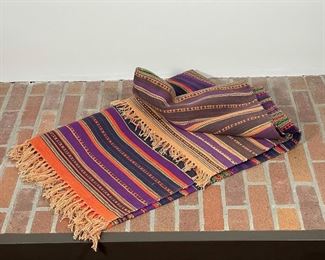PURPLE PERUVIAN MAT | flat woven with tassels; 6ft-1in x 3ft 4 in. 