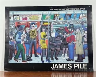 JAMES PILE POSTER | "The 'Arizona Kid' Visits The Big Apple", 23-1/2 x 31 in., pinholes 