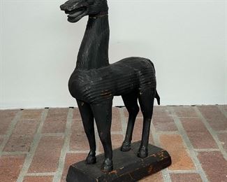 JAPANESE CARVED WOODEN HORSE