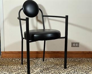 AMISCO METAL FRAME ARMCHAIR | "Amisco Industries" powdercoated metal framed with cushioned seat and back; h. 33 x 23 x 23 in. 