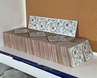 MICRONIZZATO FLORAL TILES | approx 200+ tiles, each with vines and flowers; 8 x 8 in (each tile) 