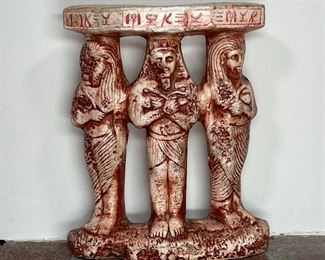 EGYPTIAN STYLE CERAMIC | showing three standing figures; h. 7 in. 