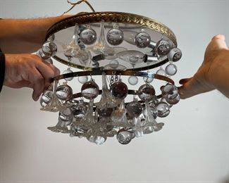 GLASS FLOWER DROP CHANDELIER | dia. 12 in., boxed 
