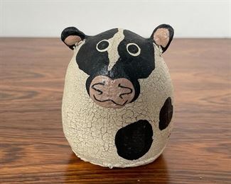 PAPIER MACHE COW FIGURE | no apparent signature; h. 3 in. 