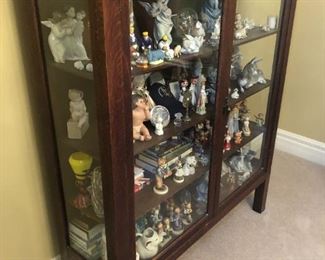 ANTIQUE MISSION OAK CHINA -CURIO CABINET
ARTS & CRAFTS STYLE  $495
(content of cabinet not for sale)