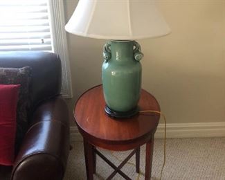  Green Urn Table Lamp $95 each. Oval table is sold. 