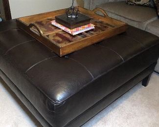 Square Leather Ottoman  (3ft square)  Ethan Allen  excellent condition!!  $195 