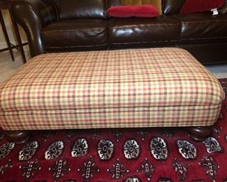 Gold Checked Ottoman $75