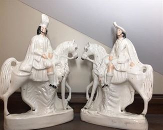 Pair of 19th Century Staffordshire Scottish Highlander Hunters  $195