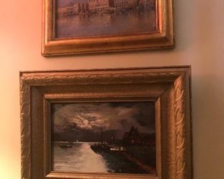The sea painting is $195. (The smaller oil painting above is sold)