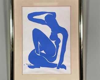 HENRI MATISSE (French, 1869-1954) LITHOGRAPH | "Nu Bleu VIII.", 14 x 10 (sight), 19 x 15 in., framed