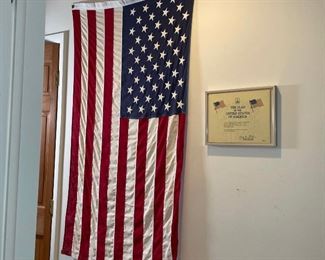 AMERICAN FLAG | flown at the United States Capitol, 1993, with accompanying letter; h. 57 x 32 in.