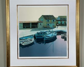 HARBORSCAPE PRINT | ed. 81/250, pencil signed lower right; 36 x 24 in., framed