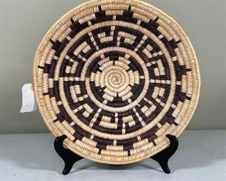 EVELYN CLY FANCY BASKET | sold at Monument Valley Trading Post, with tag; dia.