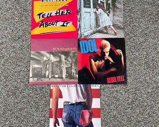80's ROCK RECORDS | including U2 "The Unforgettable Fire", Billy Idol "Rebel Yell", Bruce Springsteen "Born In The U.S.A.", Billy Joel "Tell Her About It" special John "Jellybean" Benitez version, and Violent Femmes "Slash"