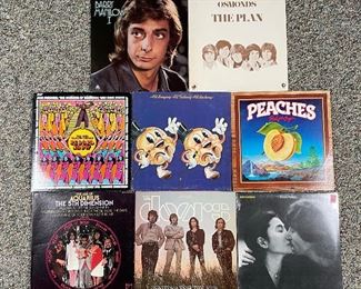 COLLECTION of RECORDS | Vinyl records Including John Lennon/ Yoko Ono, Capricorn Records "Peaches", "All Singing - All Talking - All Rocking", The Doors "Waiting For The Sun", The Age of Aquarius, Warner Reprise "Record Show, 1969", Osmonds "The Plan", and Barry Manilow "I"