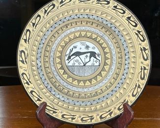 SANTORINI GREEK ART PLATE | dia. 9 in.