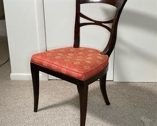 ANTIQUE SIDE CHAIR | openwork back, chinese shou character upholstery; h. 33 x 19 x 22 in.