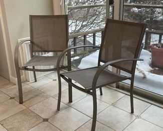 PAIR PATIO FURNITURE ARMCHAIRS | net seats