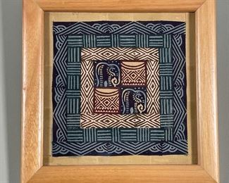 ZIMBABWE POTATO PRINT | ink dye on canvas applied with a potato; h. 12 x 12 in.