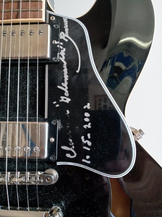 Gibson Custom Shop Guitar signed by Clarance "Gatemouth" Brown.  1/15/2002