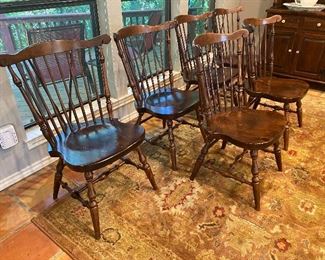 Set of 6 Brace Back Windsor Dining Chairs
