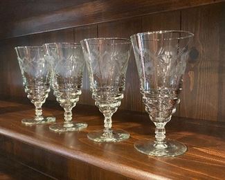 (4) Rock Sharpe Crystal Halifax Ice Tea Stems 
