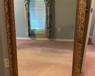 Large, Very Ornate Gilt Gold Mirror 