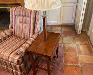 Unique Drop Leaf Lamp Table Built in Lamp 
