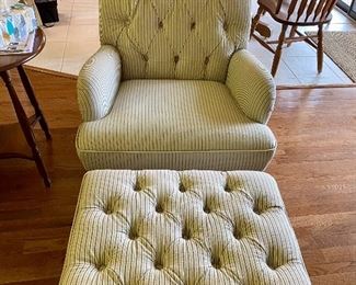 Pottery Barn chair with Ottoman, six months old 