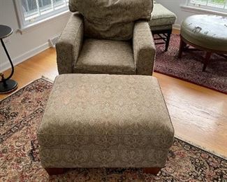 HENREDON CHAIR AND OTTOMAN