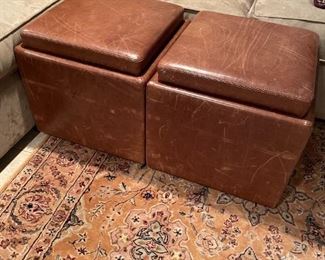 LEATHER OTTOMANS