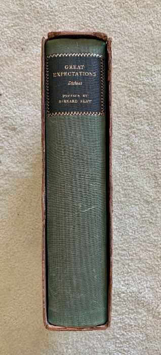 $200 - “Great Expectations”  by Charles Dickens;  R&R Clarke Ltd, 1937.   Printed for members of the Limited Editions Club.  Signed by illustrator Gordon Ross and numbered 