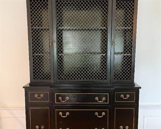 Vintage Ebonized China Display Cabinet 