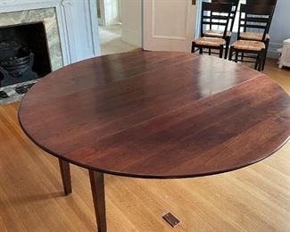 LOT #110 - $800 - Round Drop Leaf Dining Table (approx. 72" dia with leaves up x 29.5" H)
