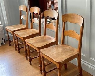 Set of 4 Wooden Side Chairs