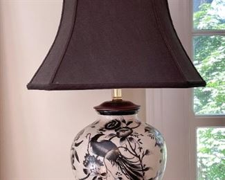 Pottery Table Lamp, Birds Motif