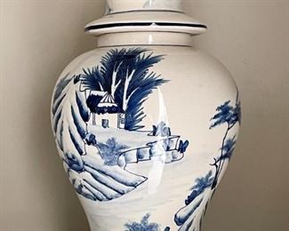 Blue & White Pottery Ginger Jar