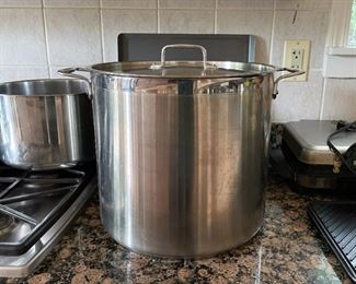 LOT #117 - $130 - Large All-Clad Stock Pot (approx. 13" Dia x 12" H, not including handles and lid)