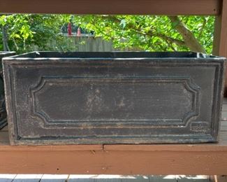 LOT #123 - $200 EACH - Heavy Antique Eschbach Cast Iron Planter (there are 2 of these available), each is approx. 24" L x 10" W x 10" H