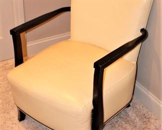 Great Hollywood style side chair.  32 inch back, 32 inches front to back, 26 1/4 inches wide backside and the seat is 16 inches off the floor.  Price $225.00.     This item is at the West location.