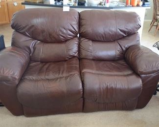 leather double recliner loveseat
