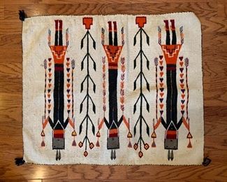 37" x  30", Navaho Three Yeti Rug