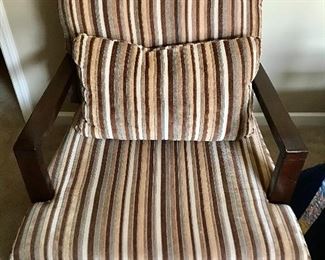 Pair of Striped Arm Chairs