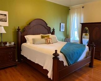 Lexington Bedroom Suite, King Size Bed, Night Stand, Double Dresser w/mirror and Armoire
